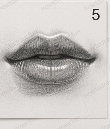 Fine details added for realistic lip texture.