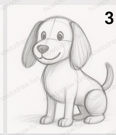 Step 3: Adding eyes and mouth for expression.