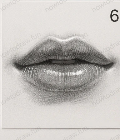 Finalized lips with background shading and highlights.